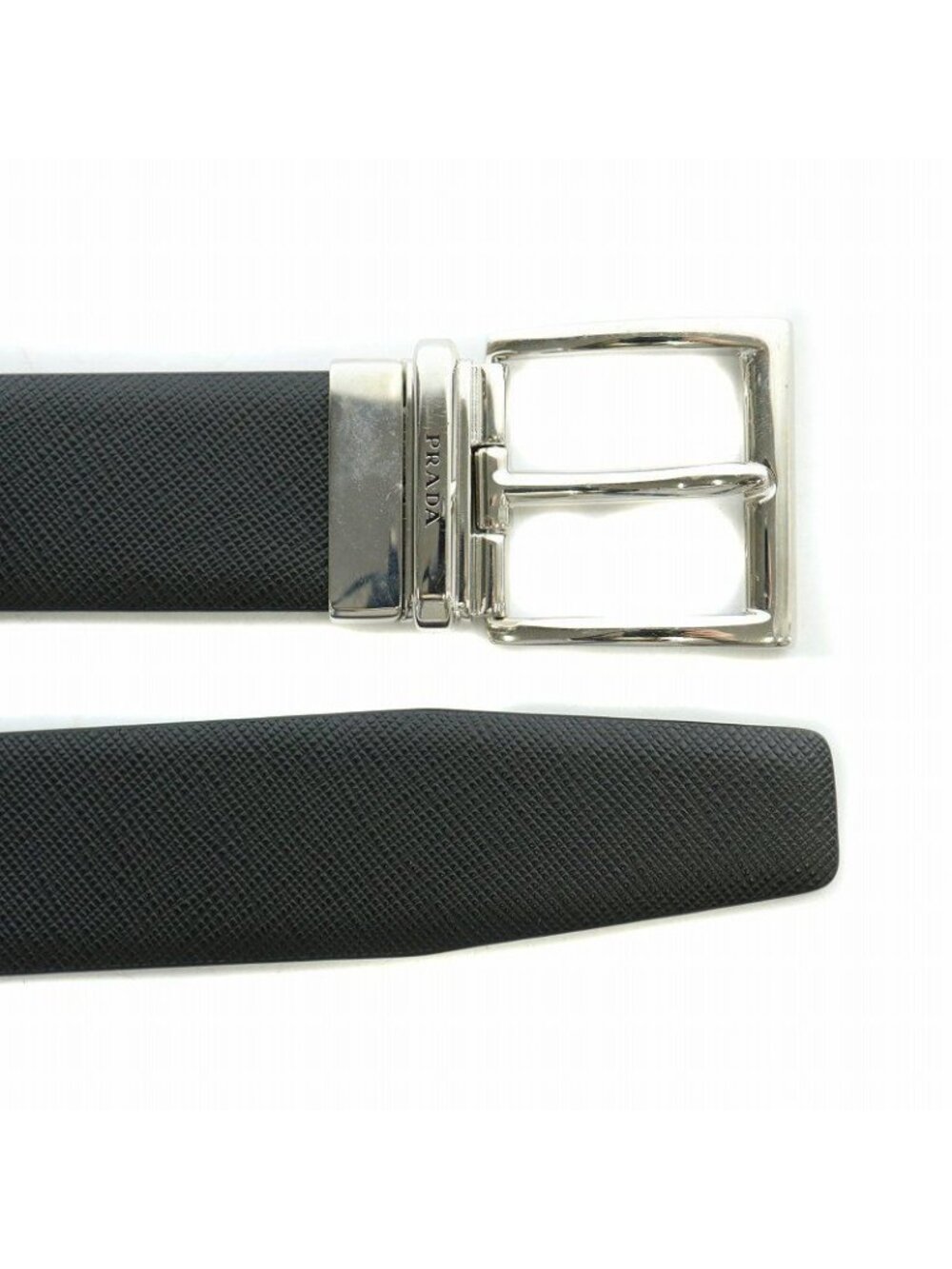Prada Belt Leather Logo Black BB - Picture 3 of 6